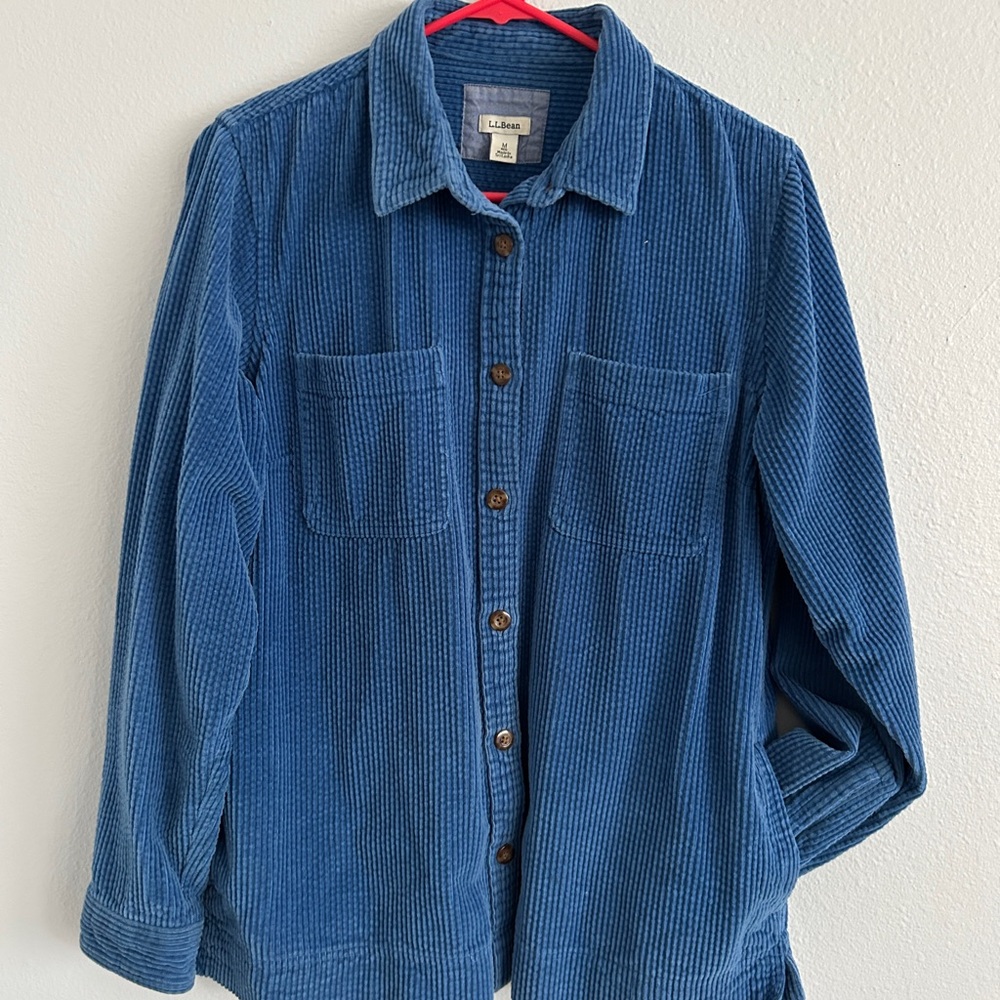 L.L. Bean Blue Corduroy Shirt Jacket